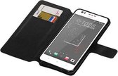 Cross Pattern TPU Bookstyle Wallet Case Hoesjes voor HTC Desire 825 Zwart