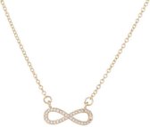 24/7 Jewelry Collection Infinity Ketting - Diamantjes - Goudkleurig