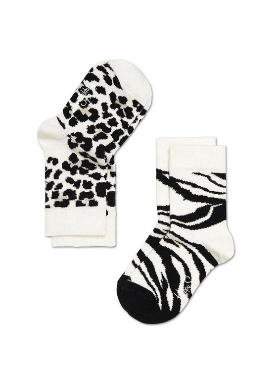 Happy Socks Kids 2-pack Zebra & Leopard, 2-3 jaar = schoenmaat 23-26 |  bol.com