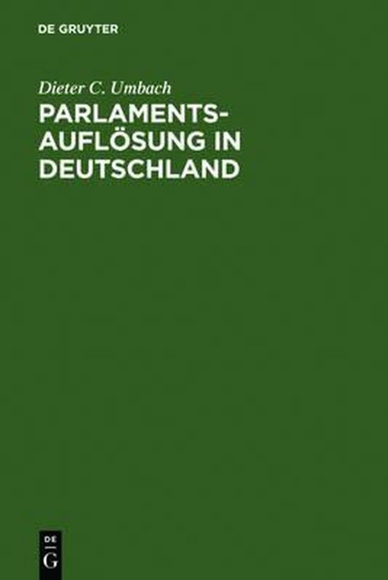 Parlamentsauflösung in Deutschland - cover