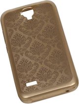 TPU Paleis 3D Back Cover for Huawei Y560 / Y5 Goud