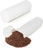 Lumaland - Kussen met boekweitschalen vulling - Hoes met gestept katoen - Ritssluiting - 40 x 15 cm