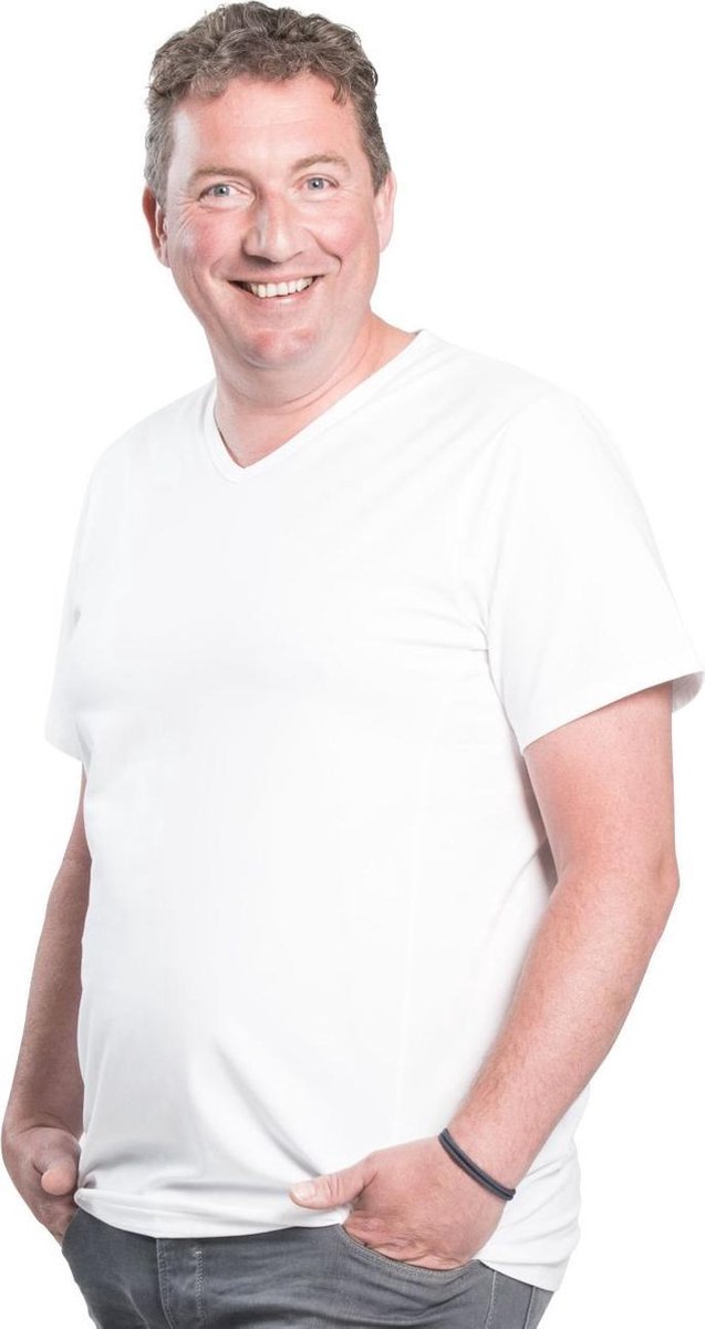 4XL 2pack T-shirt heren V-hals wit Grote maten V-hals T-shirt Buikmaat 138 -145 cm buikomvang