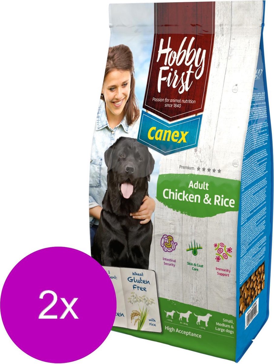 HobbyFirst Canex Hobbyfirst Canex Adult C & R Kip&Rijst - Hondenvoer - 2 x 3 kg