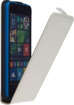 Microsoft Lumia 532 Leder Flip Case hoesje Wit