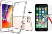 Extra Stevige Back Cover voor Apple iPhone 7 | iPhone 8 | Transparant Ultra Dunne Siliconen Case | Hoogwaardig TPU Hoesje + Glass Screenprotector