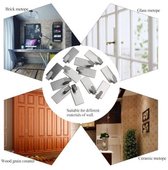 6x Zelfklevende RVS Wandhaak -- Multi Wandhaakje / Muur Haak / Deurhaak - Small