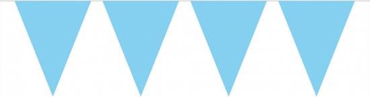 Party Vlaggenlijn puntvlaggetjes - 3x - kunststof - blauw - 10 meter - Slinger - versiering/feestartikelen — afbeelding 3
