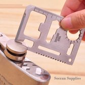 Socran - 11 in 1 multi gereedschap creditcard, camping pocket tool