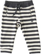 Little Label Unisex Joggingbroek - Antra/beige striped - Maat 74