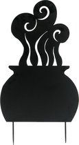 Europalms - Halloween - Decoratie - Versiering - Accesoires - Silhouette Metal Witch Pot 83cm