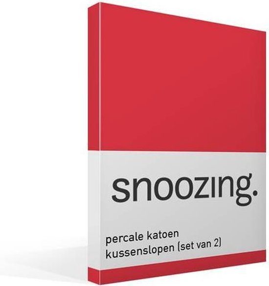 Snoozing - Kussenslopen - Set van 2 - Percale katoen - 60x70 cm - Rood