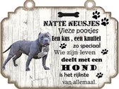 Spreukenbordje Hond: Amerikaanse Bully