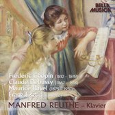 Frédéric Chopin, Claude Debussy, Maurice Ravel, Franz Liszt