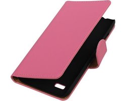 Étui Portefeuille Huawei Y560 / Y5 de Type Livre Solide Rose