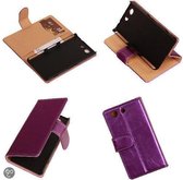PU Leder Lila Cover Sony Xperia Z3 Compact Book/Wallet Case/Cover