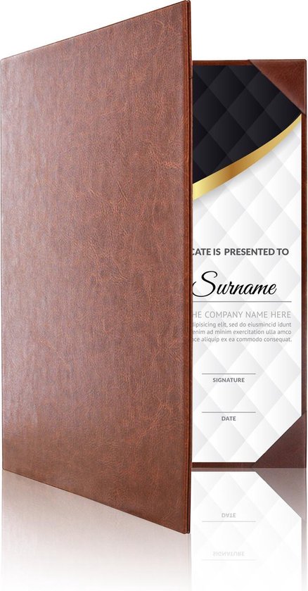 Goodline® - Dossier de rapport / Dossier de diplôme / Dossiers de certificat - 2x A4 - Marron foncé