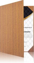 Goodline® - Rapportmap / Diplomamap / Certificaat Mappen - 2x A4 - Houtpatroon Bruin