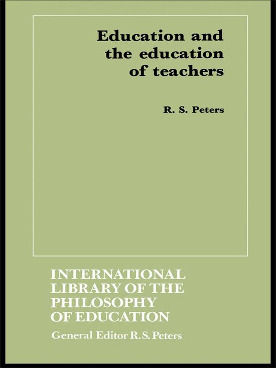 Education and the Education of Teachers - cover