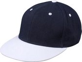 Gekleurde hiphop pet  Navy/wit