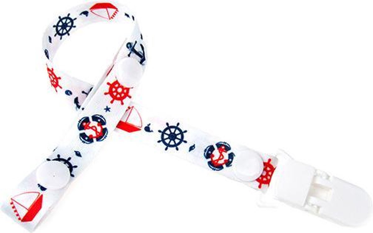 JillyBee - Speenkoord - Speen - Koord - Wit - Blauw - Rood - Anker JillyBee - Speenkoord - Speen - Koord - Wit - Blauw - Rood - Anker