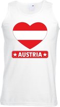 Oostenrijk hart vlag singlet shirt/ tanktop wit heren S