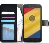 Fashion Zwart Wallet Bookcase Hoes voor Motorola Moto C Plus