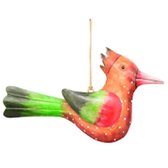 Tropische hangende vogel rood gerecycled metaal