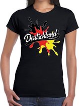 Deutschland/Duitsland t-shirt spetter zwart voor dames 2XL