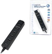 LogiLink UA0124 7 poorten USB 2.0-hub Zwart