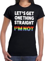 Lets get one thing straight i am not gay pride shirt zwart voor L