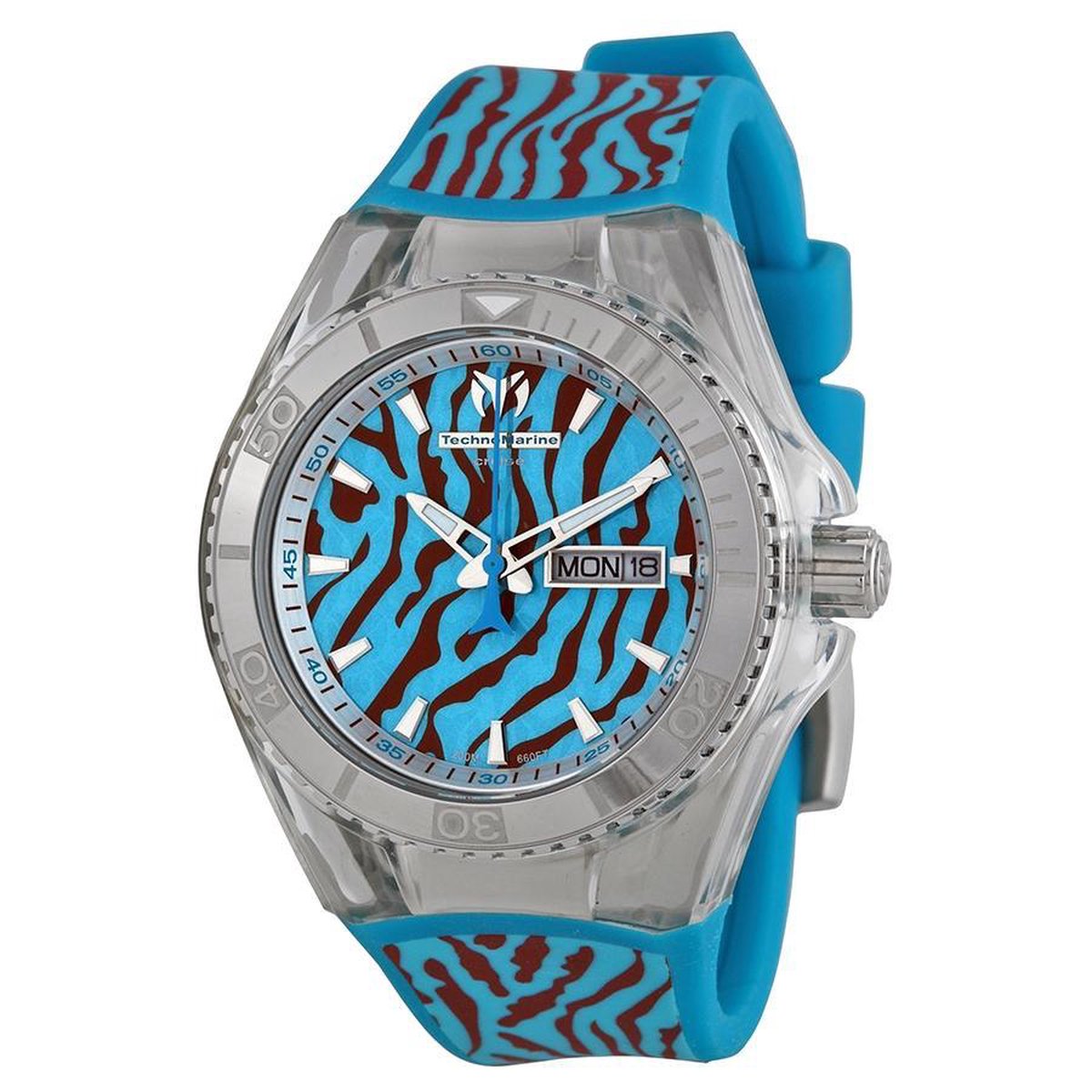 TechnoMarine Cruise Jungle 114018 - Horloge - Kunststof - Blauw - 42 mm