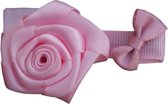 Jessidress Kleine Haar clip met mooie roos en strikje - Roze