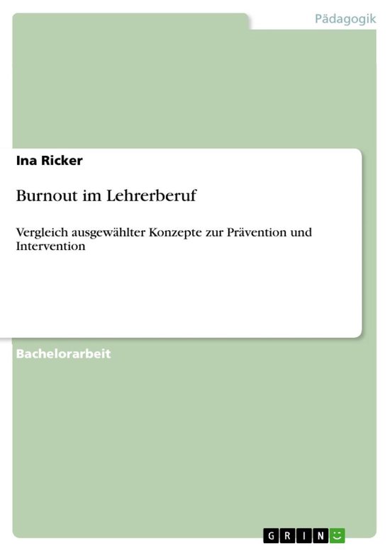 Burnout im Lehrerberuf - cover