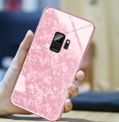 TPU backcover met gehard glas achterkant - Samsung S9 - roze