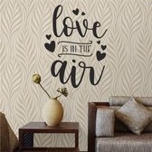 Muursticker - Love is in the air - 58x76 - Zwart