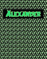 120 Page Handwriting Practice Book with Green Alien Cover Alexander