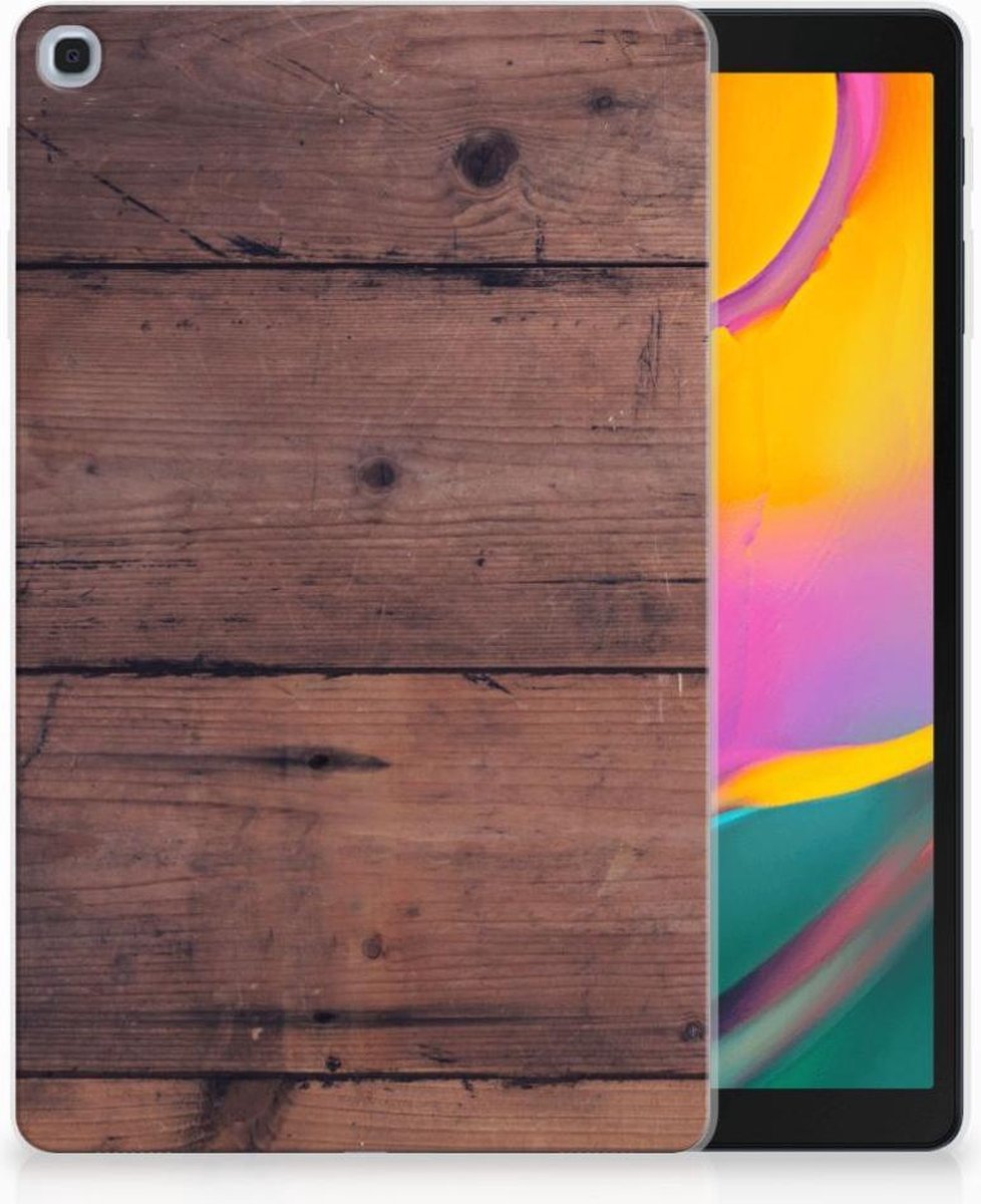 Samsung Galaxy Tab A 10.1 (2019) Silicone Tablet Hoes Old Wood
