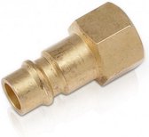 Powerplus POWAIR0251 Compressor koppelingen  - Euro mannelijke buitendraad - Vrouwelijke schroefdraad 1/4" - 2stuks - Koper