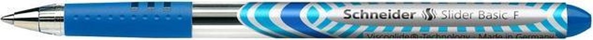 balpen Schneider Slider Basic F 0,3mm blauw doos met 10 stuks