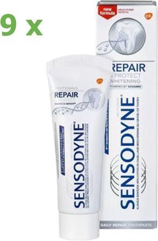 Percentage Mijlpaal doorboren Sensodyne Repair & Protect Whitening Tandpasta 9 pack | bol.com