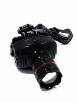 Hoofdlamp led met hoofdband - 3 Watt - Zwart