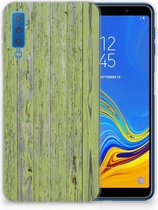 Geschikt voor Samsung Galaxy A7 (2018) Siliconen Backcase Design Green Wood