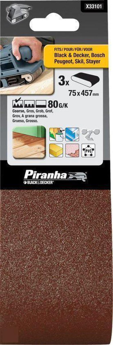 Piranha Schuurbanden 75x457, 80K 3 stuks X33101