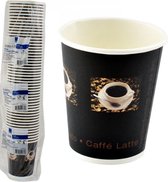 Wegwerp Koffiebeker Set - Coffee To Go - Papieren Onderweg Koffie Beker (Zonder Deksel) - 50 Stuks