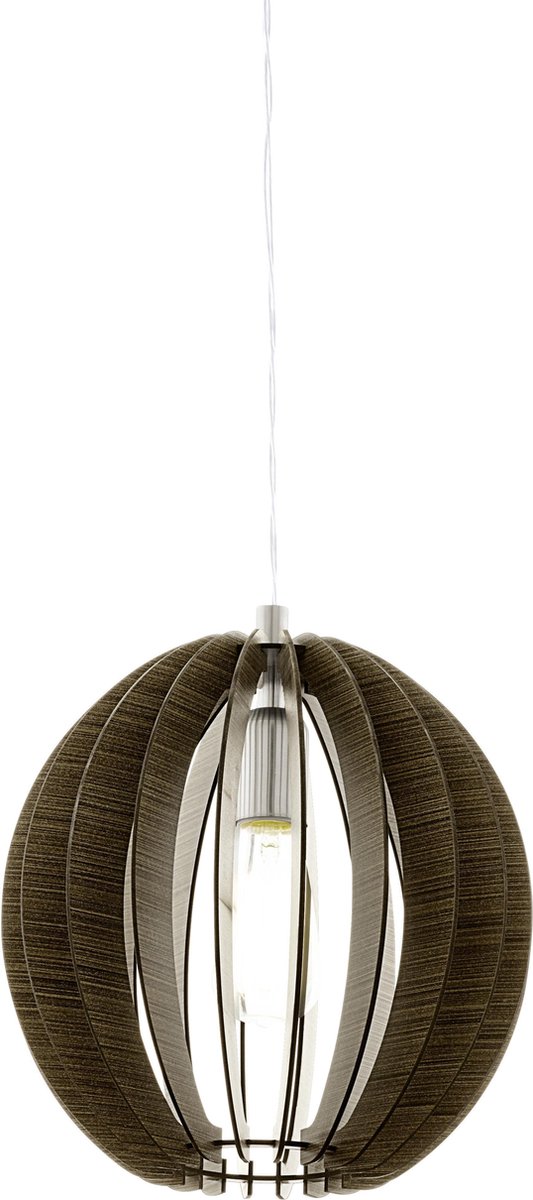 EGLO Cossano - Hanglamp - 1 Lichts - Ø300mm. - Nikkel-Mat - Donkerbruin