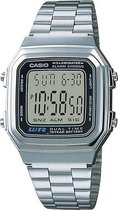 Casio collection A178WA-1ACR zilver metalen band