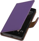 Bookstyle Wallet Case Hoesjes voor Sony Xperia Z5 Compact Paars