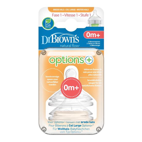 Dr. Brown's Options+ Flesspeen - Fase 1 - Brede halsfles - 2 stuks van Dr. Brown's — afbeelding 2