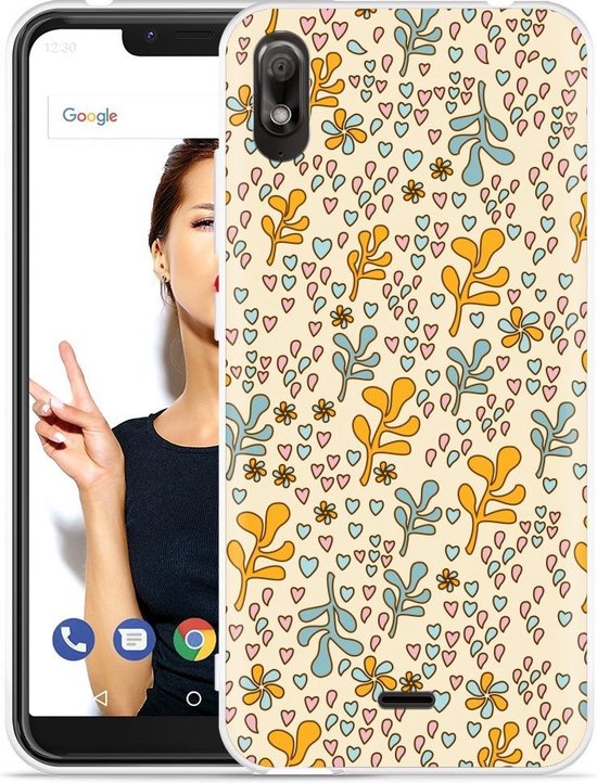 koppeling Pittig Illusie Wiko View 2 Go Hoesje Doodle Flower Pattern | bol.com